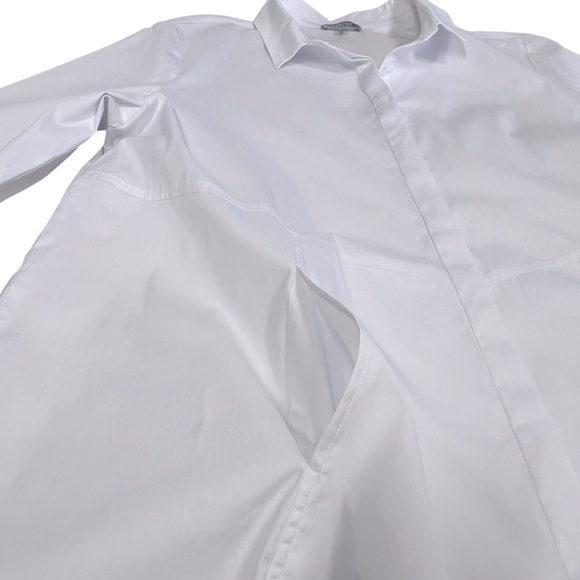 HABITAT The One White Button Down Tunic Shirt Top With Pockets Women's Size L - Picture 11 of 16